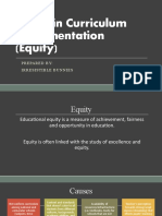 Issues in Curriculum Implementation (Equity)