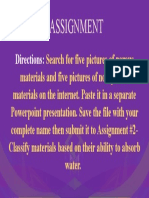 Assignment 2 Classify Materials Based On Their Ability To Absorb Water