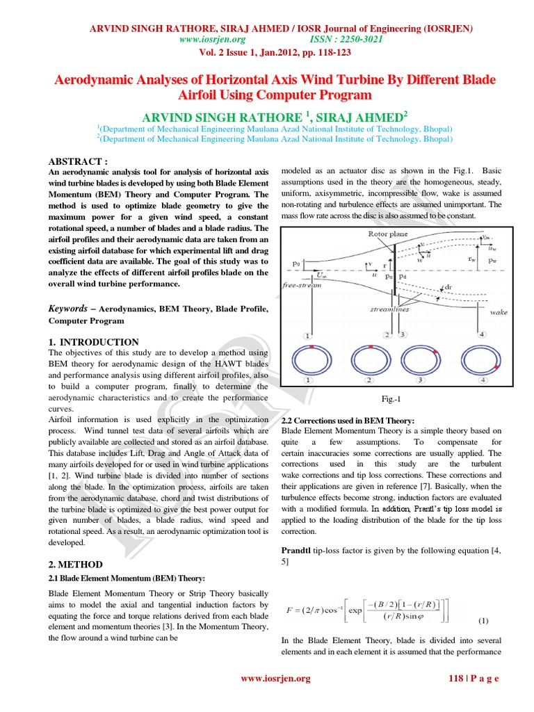 Aerodynamic Analyses of Horizontal Axis Wind Turbine by Different Blade ...