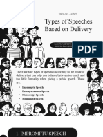 Types of Speeches Based On Delivery: ENGL031 - G3/M7