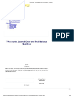 T-Accounts, Journal Entry and Trial Balance