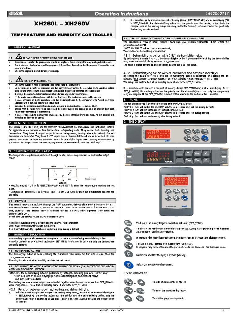 XH260L Temperature & Humidity Manual | PDF | Heat Transfer ...