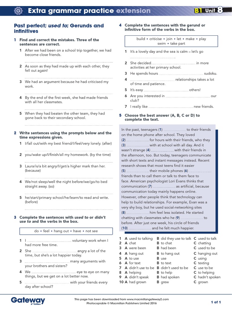 A2 Unit 8 Extra Grammar Practice Revision.Pdf – MDKNN