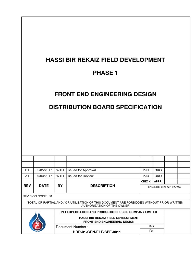 Hassi Bir Rekaiz Distribution Board Specs | PDF | Electrical Wiring ...