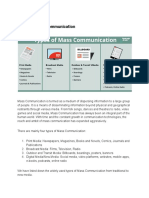 Types of Mass Communication