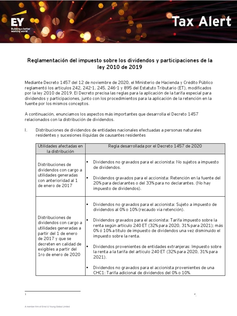Tax Alert Dividendos | PDF | Impuesto sobre la renta | Impuestos