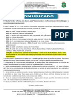 COMUNICADO - AULAS PRESENCIAIS