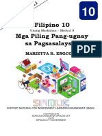 Filipino 10 Mga Piling Pang-Ugnay Sa Pagsasalaysay: Marietta R. Engcol