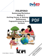 Filipino7 - Q2 - Mod1 - Awiting-Bayan at Bulong Mula Sa Kabisayaan