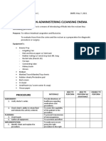 Checklist On Administering Cleansing Enema: Procedure