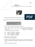 Trajetória de protões em campo magnético