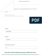 CED - Secondary Comprehension Form Two