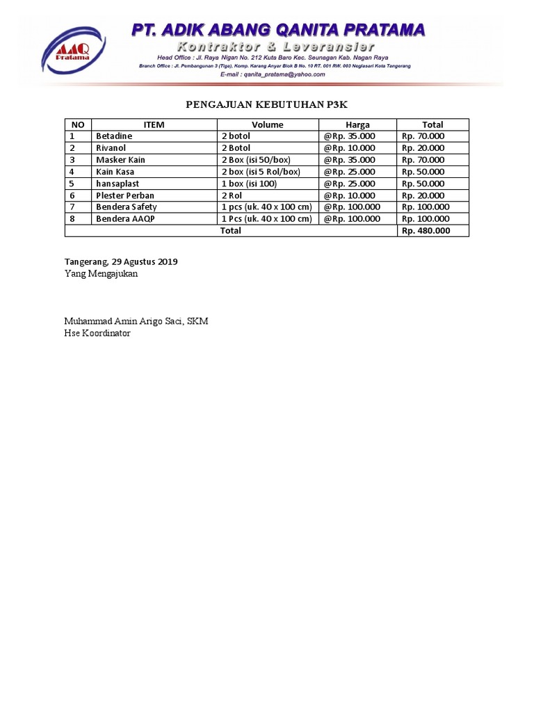 Surat Pengajuan P3K | PDF