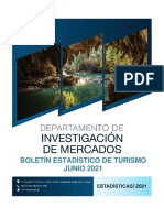 Boletin Estadisticas de Turismo Junio 2021