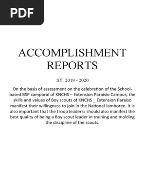 Boyscout Accomplishment Report