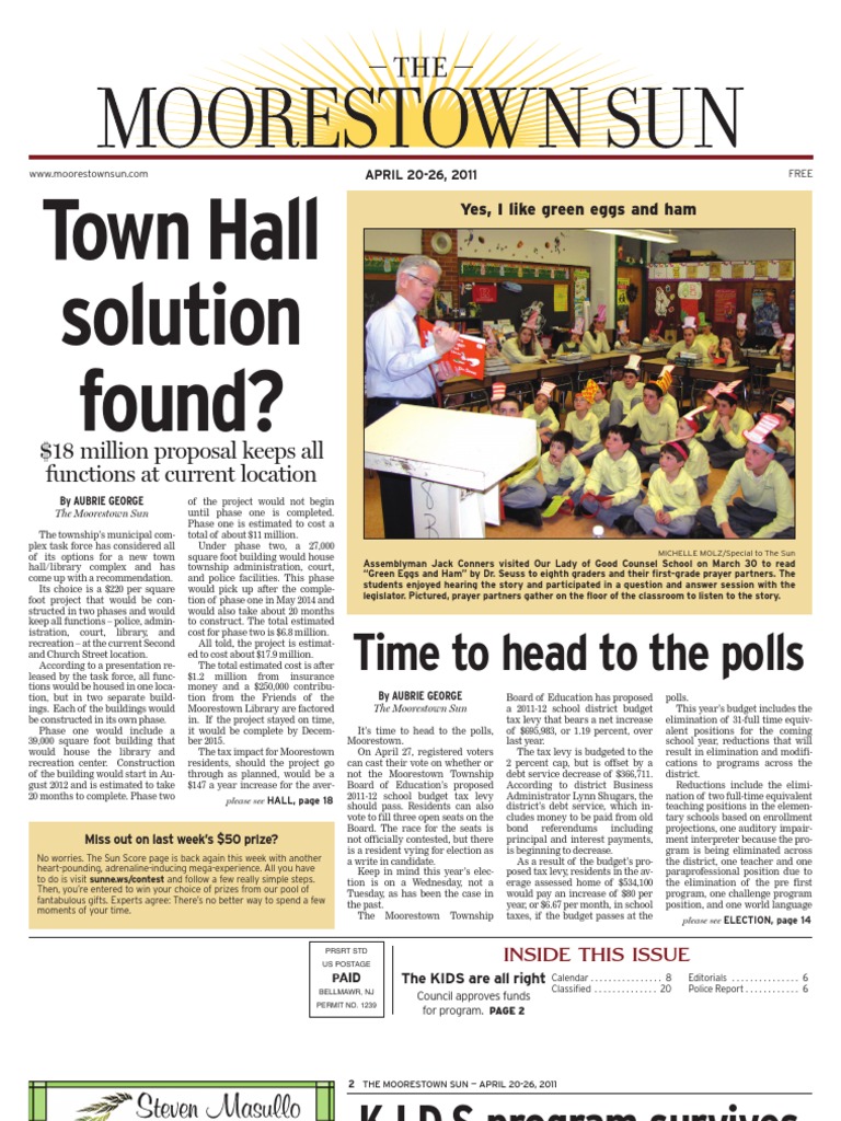 Moorestown Sun 042011 PDF News Newspapers