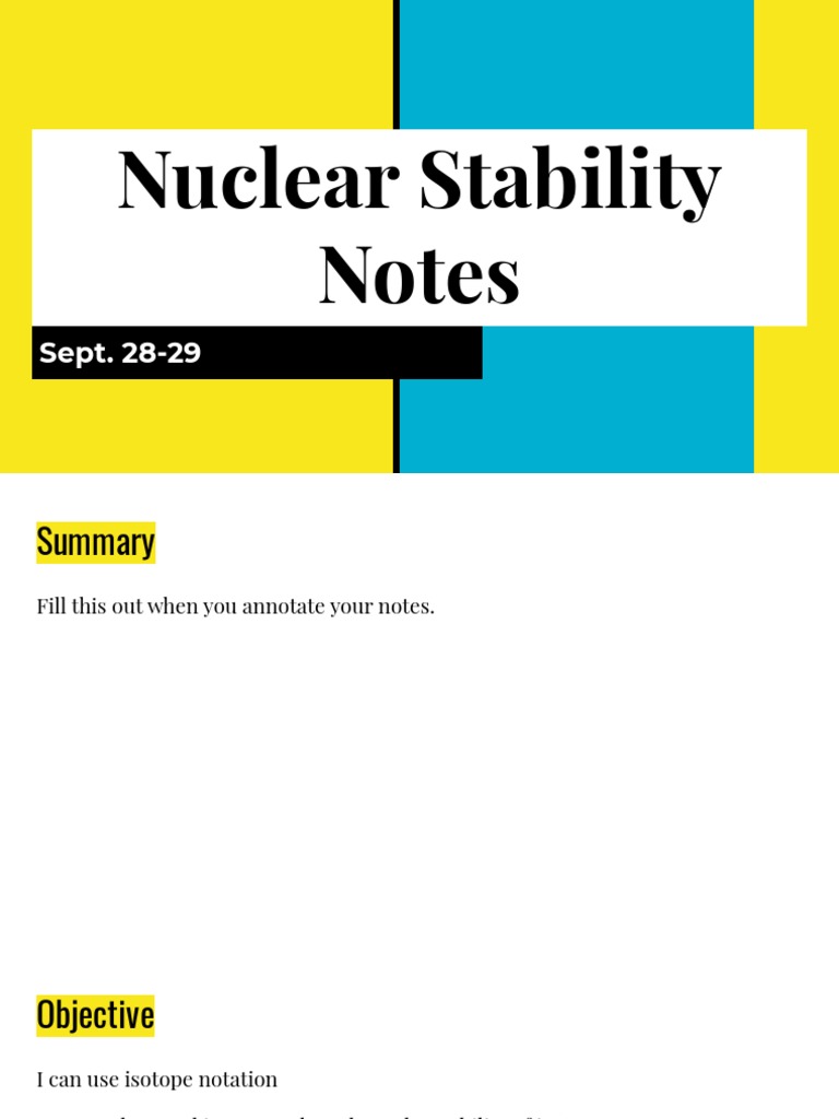 Nuclear Stability Notes Pdf Isotope Atomic Nucleus