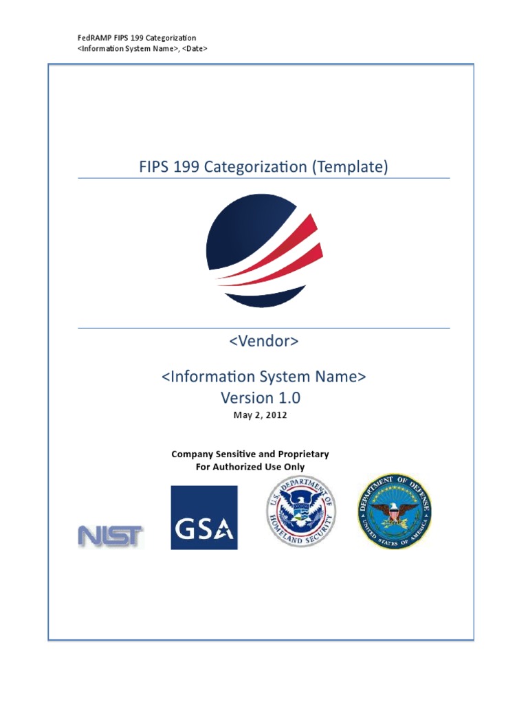 FIPS 199 Template 050212 508 1 PDF Computing Information Technology FIPS 199 Template 050212 508 1 PDF Computing Information Technology
