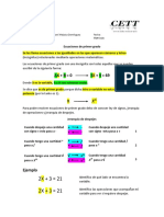 Ecuaciones de primer grado procedimiento