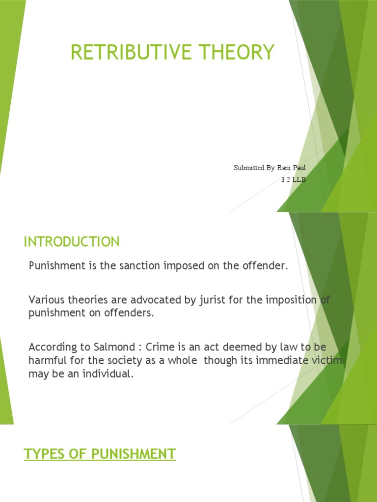 Overview of Retributive Theory | PDF