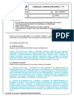Atividade de Pesquisa - Legislação Ambiental Brasileira - CT