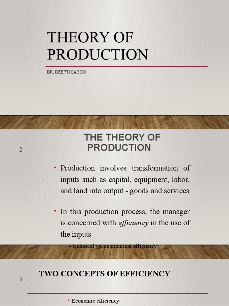 Theory of Production and Efficiency | PDF | Long Run And Short Run ...