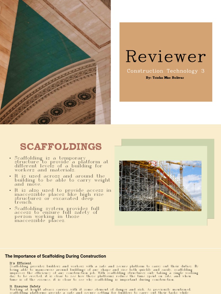 Reviewer Construction Technology C01 C02 | PDF | Scaffolding | Concrete