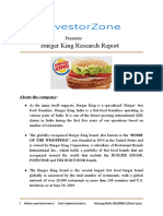 Burger King Research Report: Presents