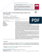 Language profiles of Welsh-English bilingual children with Down syndrome  Ward y Sanoudaki (2021)