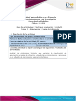 Guia de actividades y Rúbrica de evaluación - Unidad 2 - Tarea 2 - Argumentos y reglas de inferencia