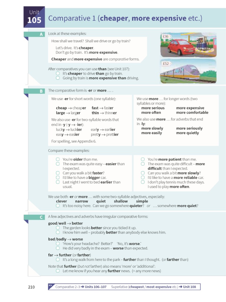 Comparative Grammar Exercises | PDF