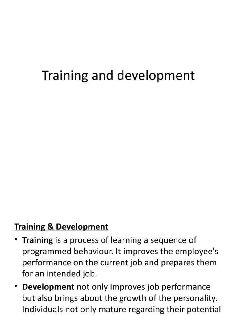 Training and Development | PDF | Cognition | Applied Psychology