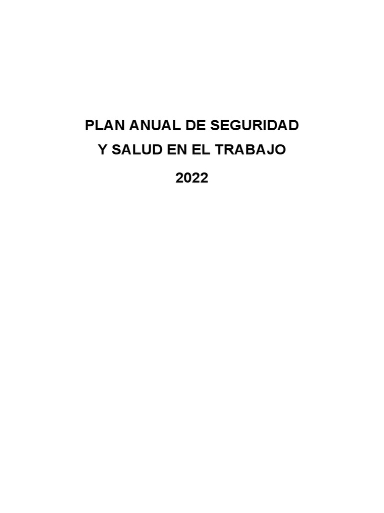 Plan Anual de Seguridad y Salud en El Trabajo Imss 2021 | PDF ...