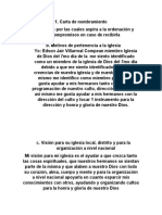 1) Carta de Candidato 2) Carta de Recomendacion 3) Hoja de Vida Ministerial (Edson Villarreal)