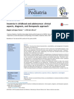 Insomnia in Childhood and Adolescence Clinical Aspects, Diagnosis, and Therapeutic Approach