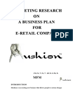 Marketing Research ON A Business Plan FOR E-Retail Company: Manan Batra MFM