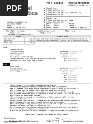 Rate Confirmation