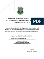 A Research On Assessment of Cost Accounting (A Case Study of Dire Dawa Food Complex S.C)