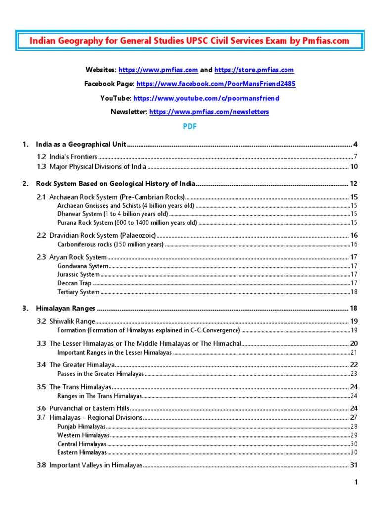 PMF Ias Indian Geography | PDF | Rock (Geology) | Monsoon