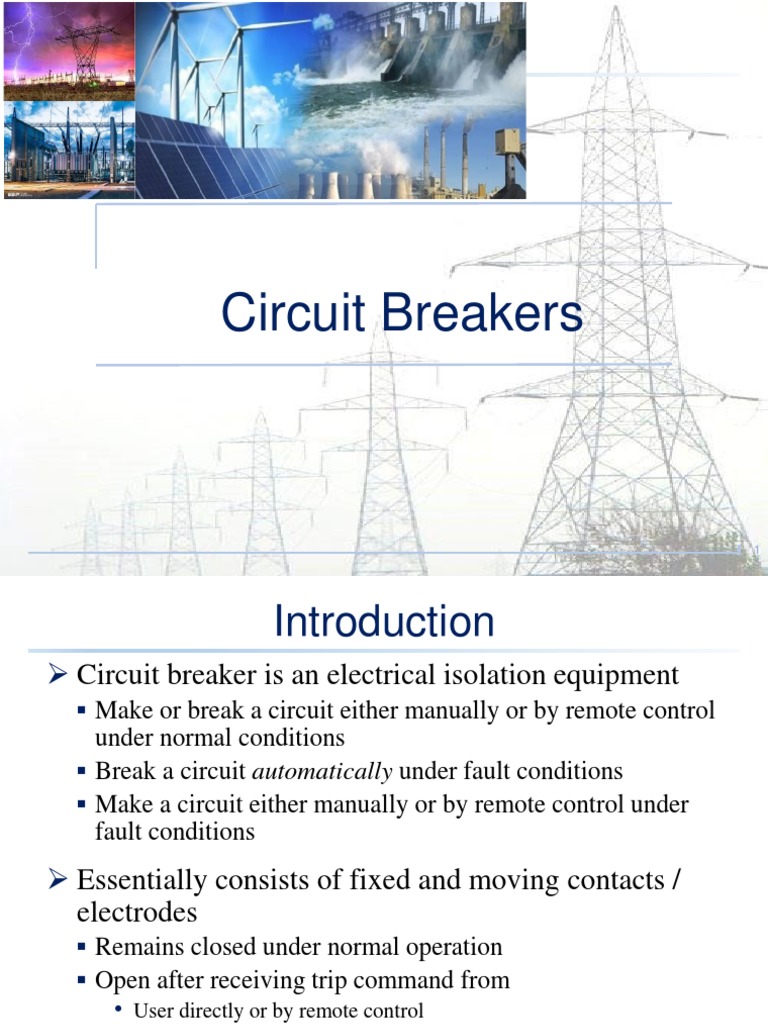 Lecture 6 Circuit Breakers | PDF | Electric Arc | Quantity