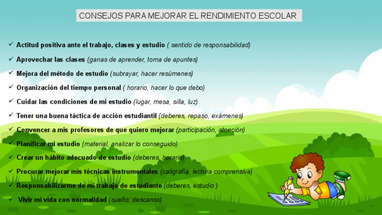 Consejos para Mejorar El Rendimiento Escolar | PDF