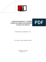 Comportamiento y Diseno de Cimentaciones Profundas en Ciudad de Mexico