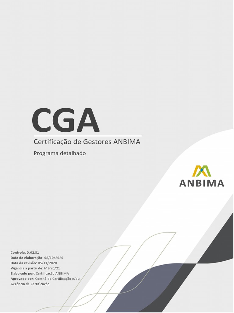 Programa Detalhado CGA | Download grátis PDF | Risco | Gestão de riscos