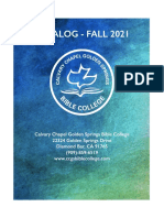 CCGS Bible College Fall 2021 Catalog