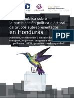 Opinion Publica Sobre La Participacion Politica Electoral de Los Grupos Subrepresentados en Honduras FINAL