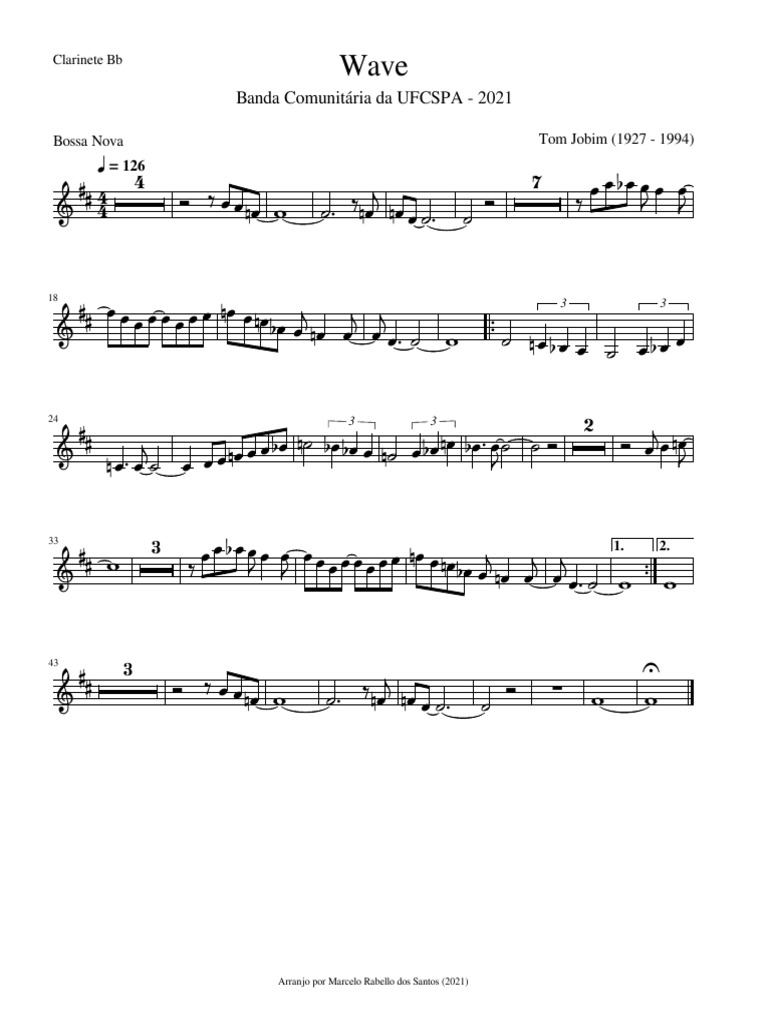 Wave Score for Bb Clarinet | PDF