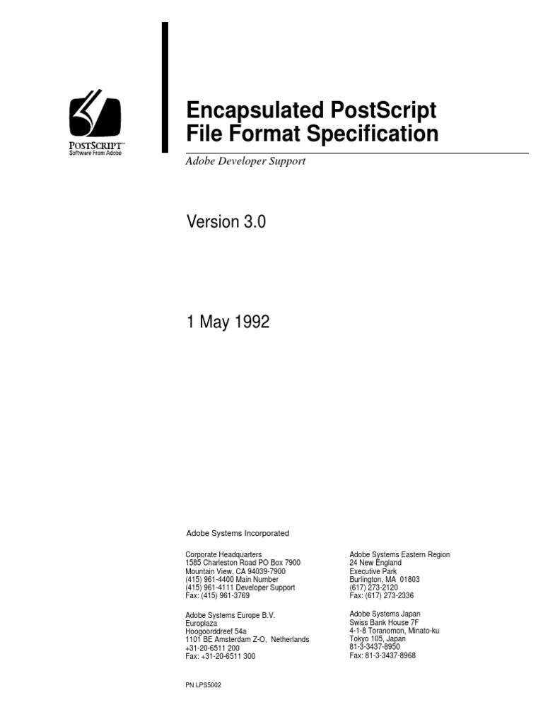 Encapsulated Postscript File Format Specification: Adobe Developer ...