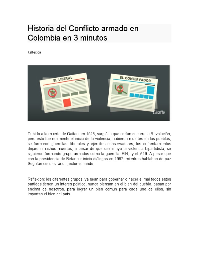 Historia Del Conflicto Armado en Colombia en 3 Minutos | PDF