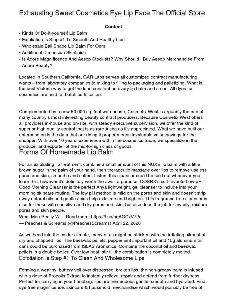 Onerous Sweet Cosmetics Eye Lip Face The Official Retailermtler PDF