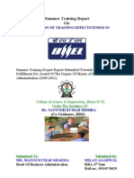 Download PROJECT REPORT ON EVALUATION OF TRAINING EFFECTIVENESS  by JJEET SN53280449 doc pdf